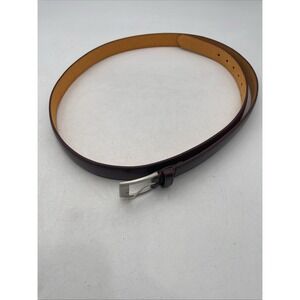 Men's Size 56 Oiled Taned Genuine Leather Dress Belt Silver Buckle New WO Tags